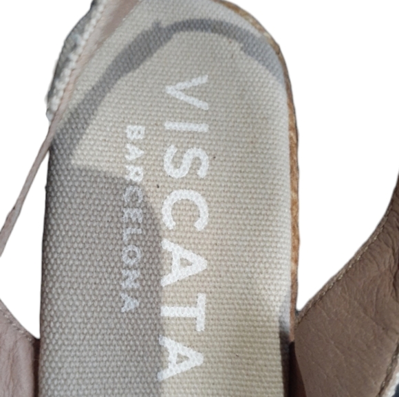 Viscata Barcelona Womens Llansa Canvas Espadrille Sandal Wedges Beige Size EU 37 - Picture 7 of 9
